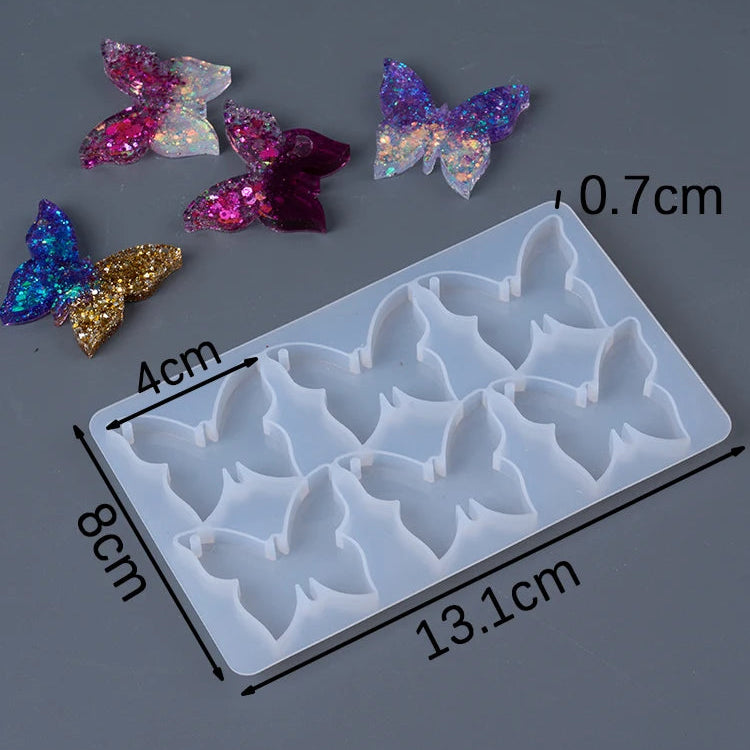 6 Cavities Love Butterfly Pendant Silicone Mold.