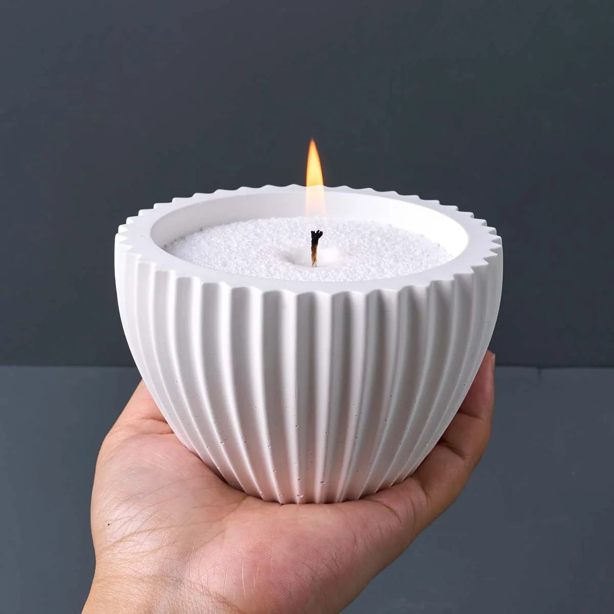 Round Stripe Candle Cup Silicone Mold.