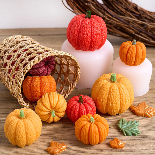 Pumpkin & Maple Leaf Silicone Candle Mold.