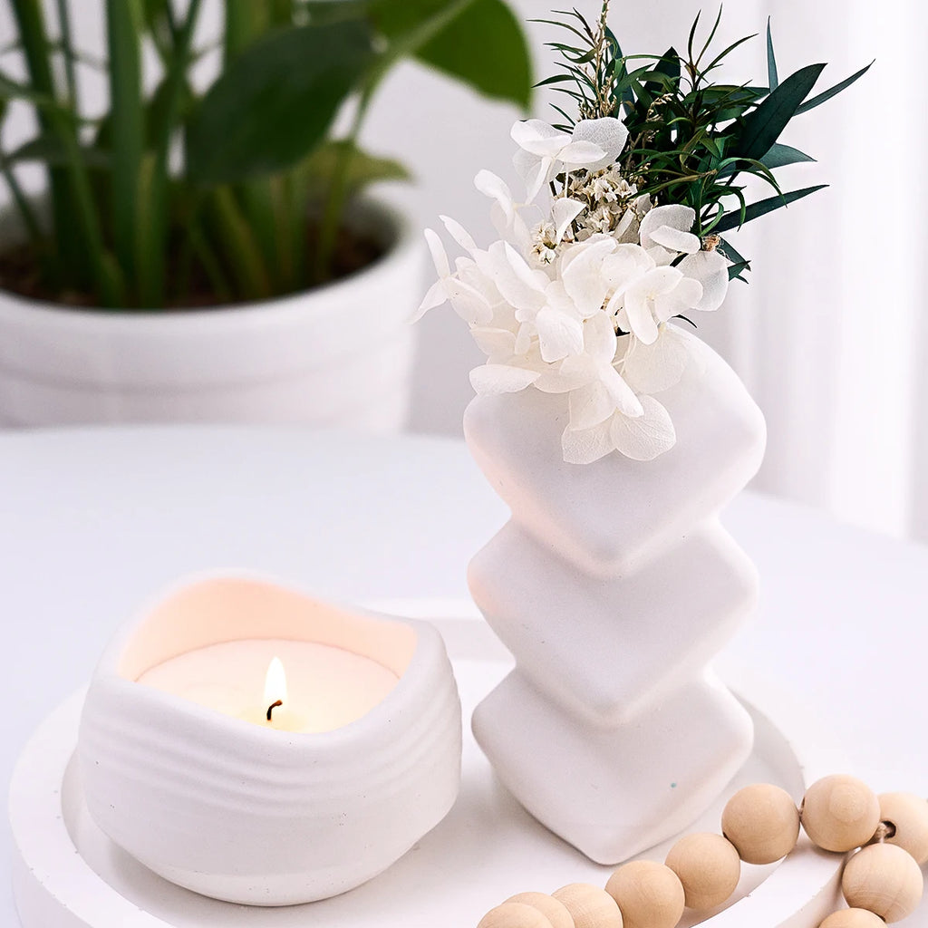 Oblique Square Vase Silicone Mold.