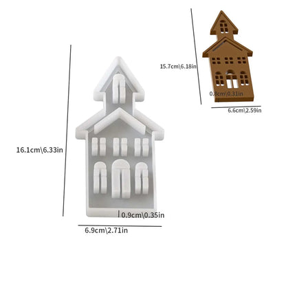 Christmas Tree & House Candle Holder Silicone Mold Set (7 pcs)