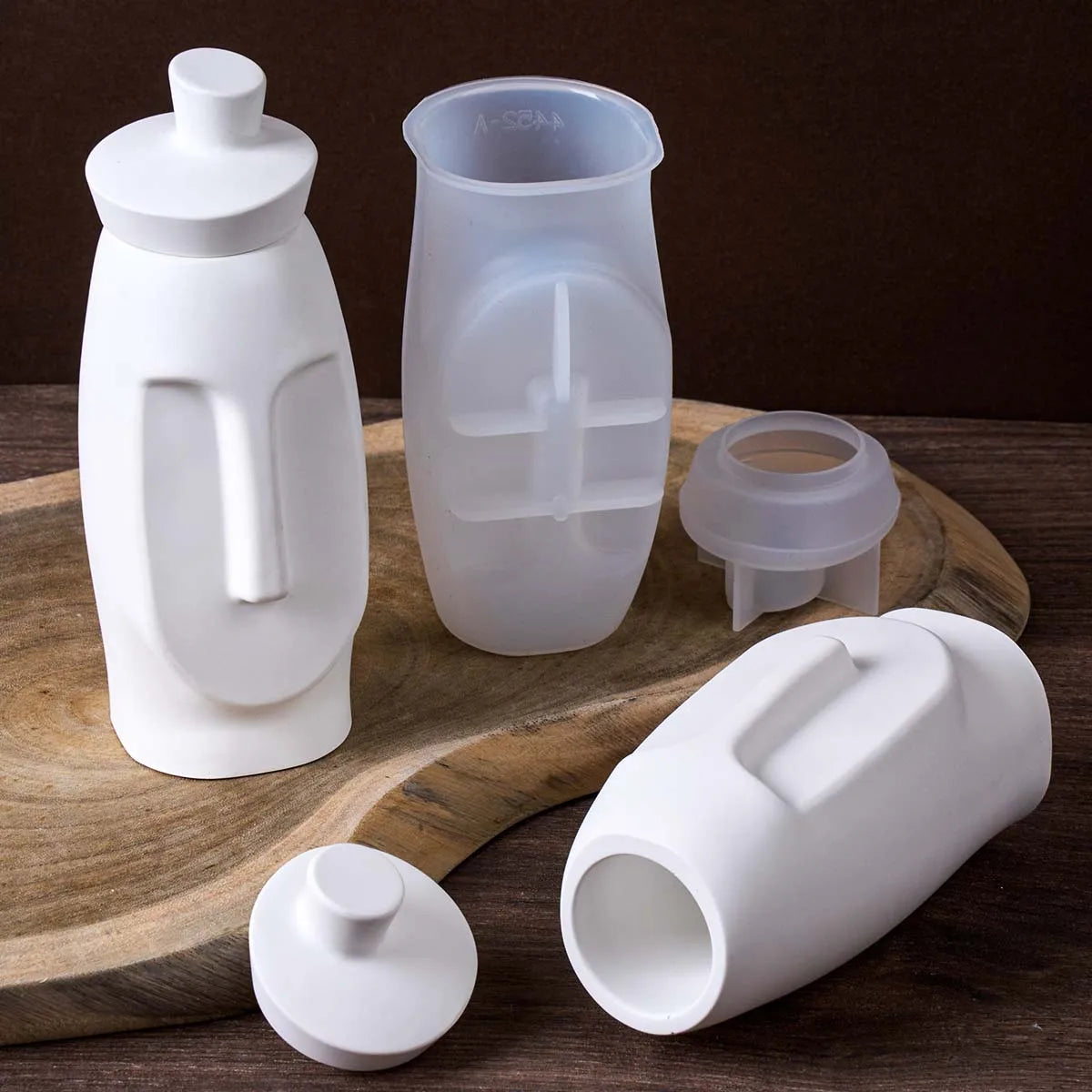 Abstract Face Vessel Vase Silicone Mold