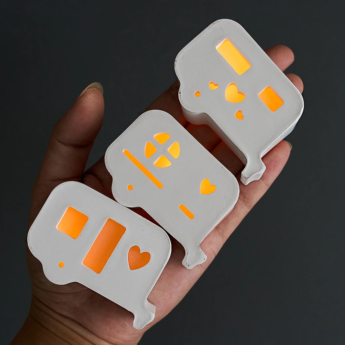 4 in 1 Mini Hollow Camper Ornament Silicone Mold