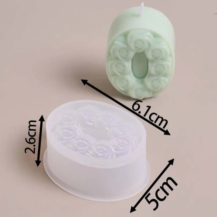 0-8 Relief Rose Number Silicone Candle Mold.