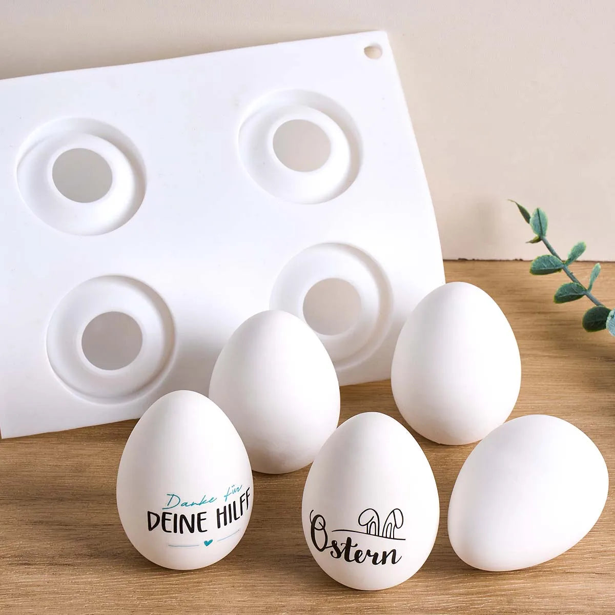4 Cavity Egg Candle Mold
