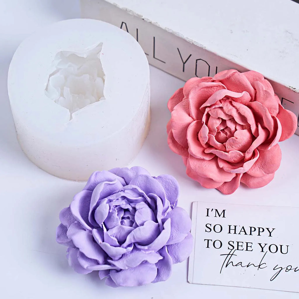 Peony Bloom Candle Mold