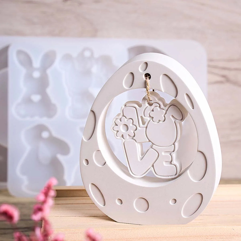 Easter Egg Bunny Pendant Silicone Mold Set