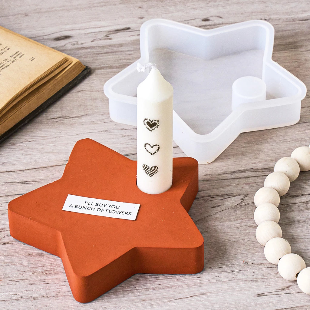 Star-Shaped Candle Holder Silicone Mold