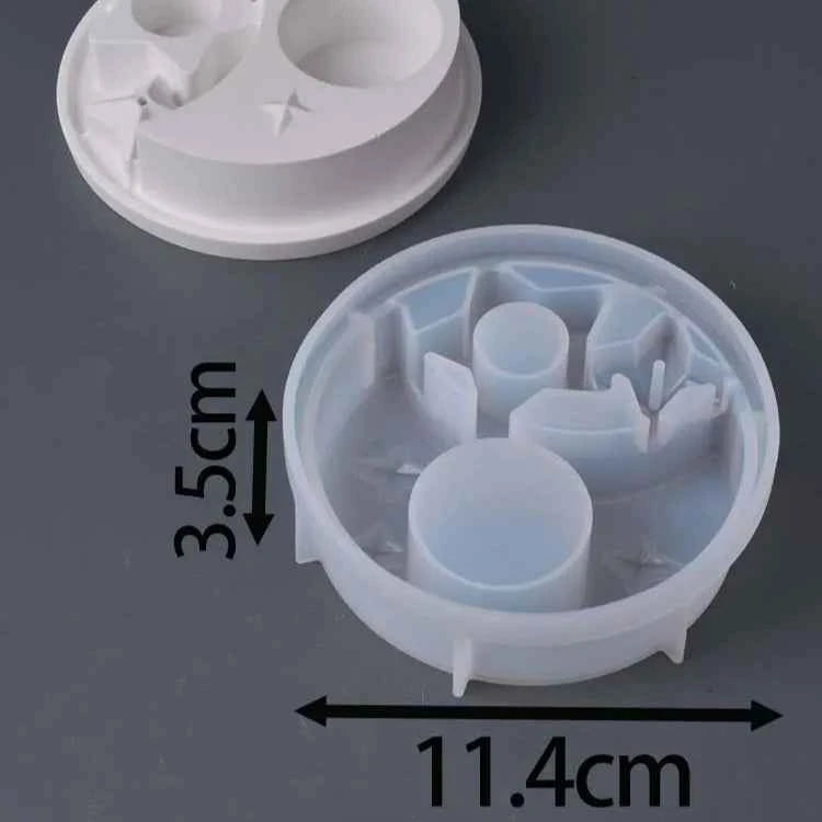 Combination Candle Holder Silicone Mold Star Moon