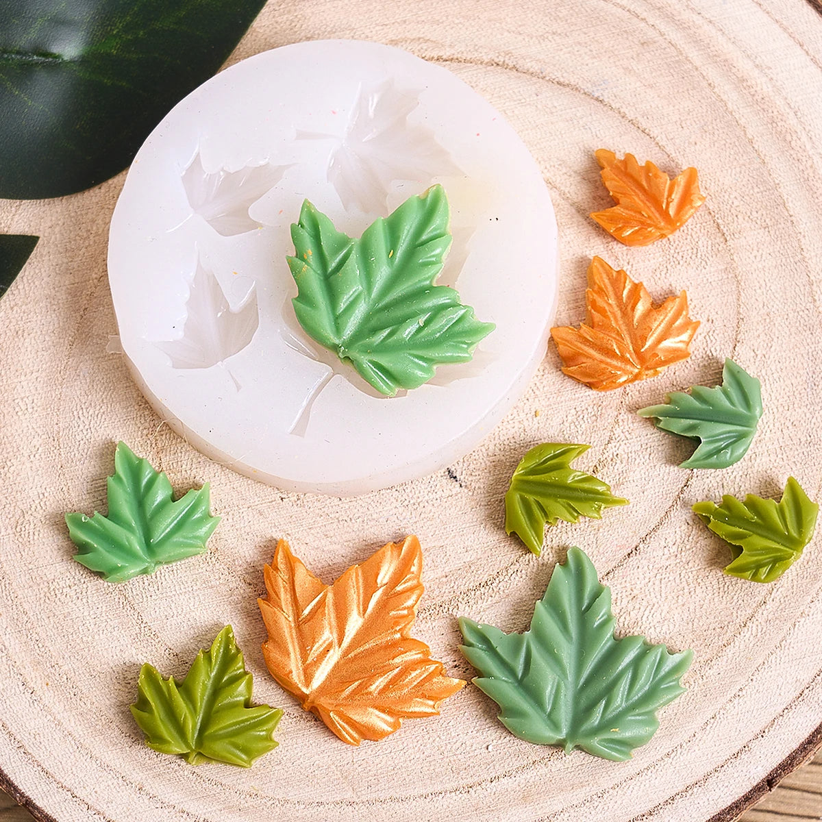 Pumpkin & Maple Leaf Silicone Candle Mold.