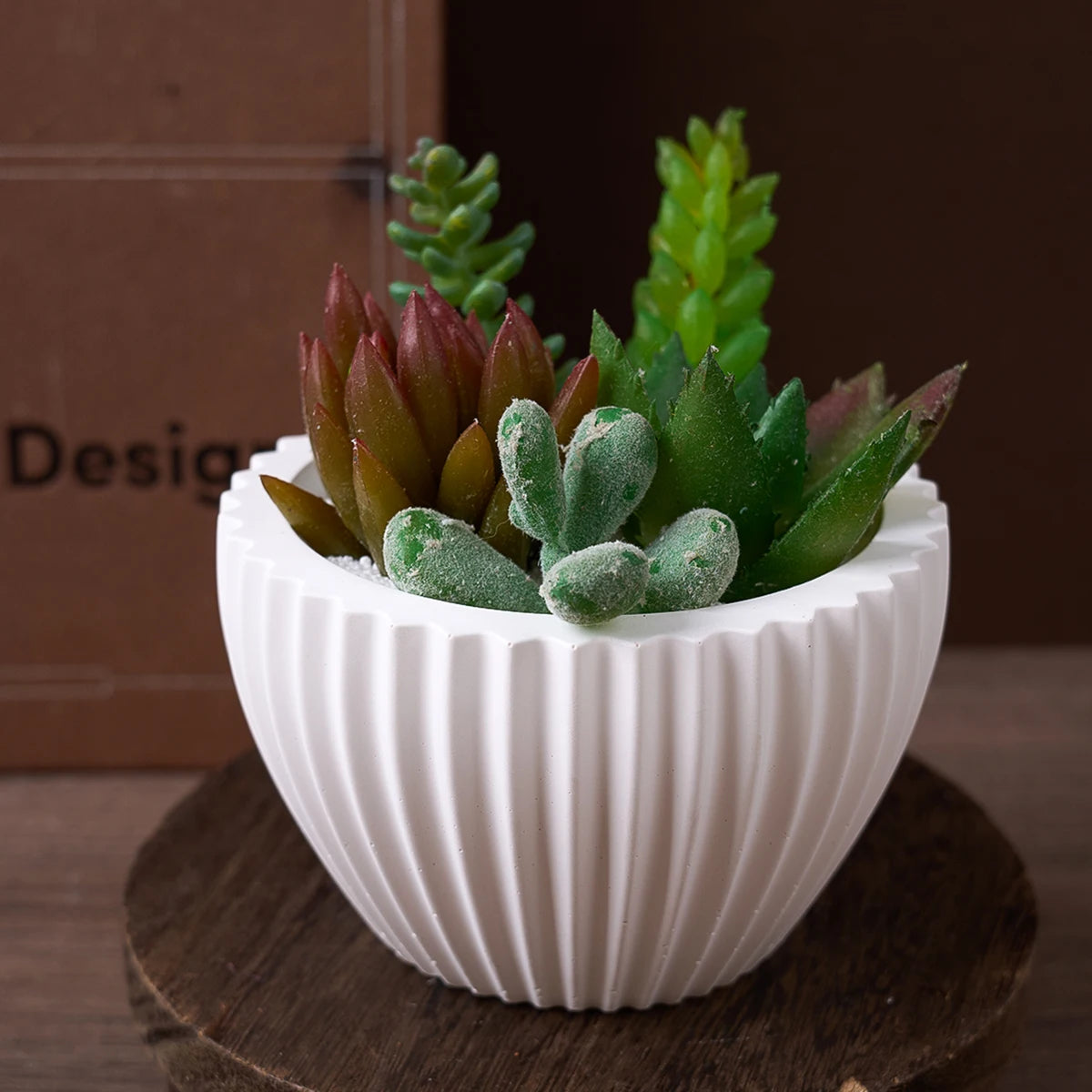 Round Stripe Candle Cup Silicone Mold.