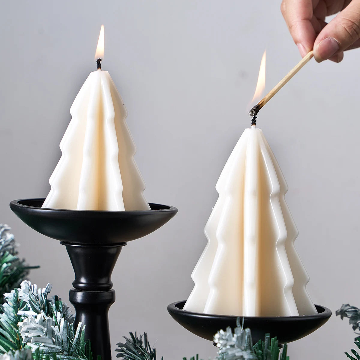 3D Folded Christmas Tree Candle Silicone Mold