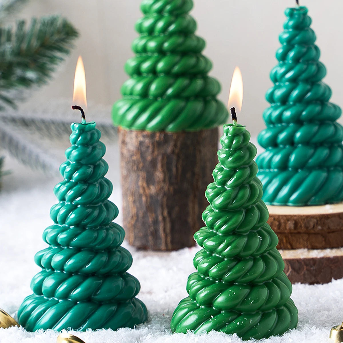 Twisted Christmas Tree Silicone Candle Mold