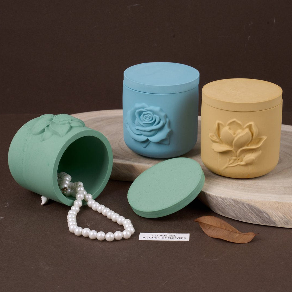 Velura Botanical Relief Candle Jar Silicone Mold