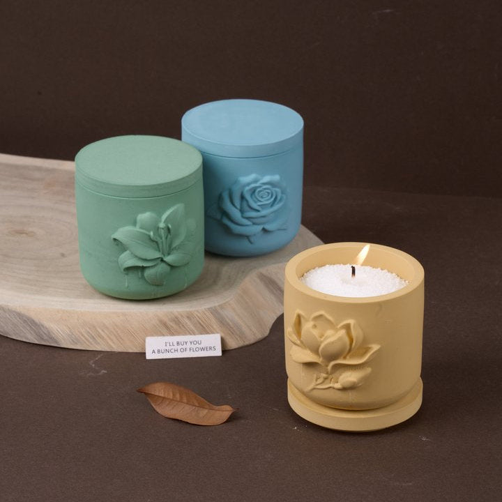 Velura Botanical Relief Candle Jar Silicone Mold