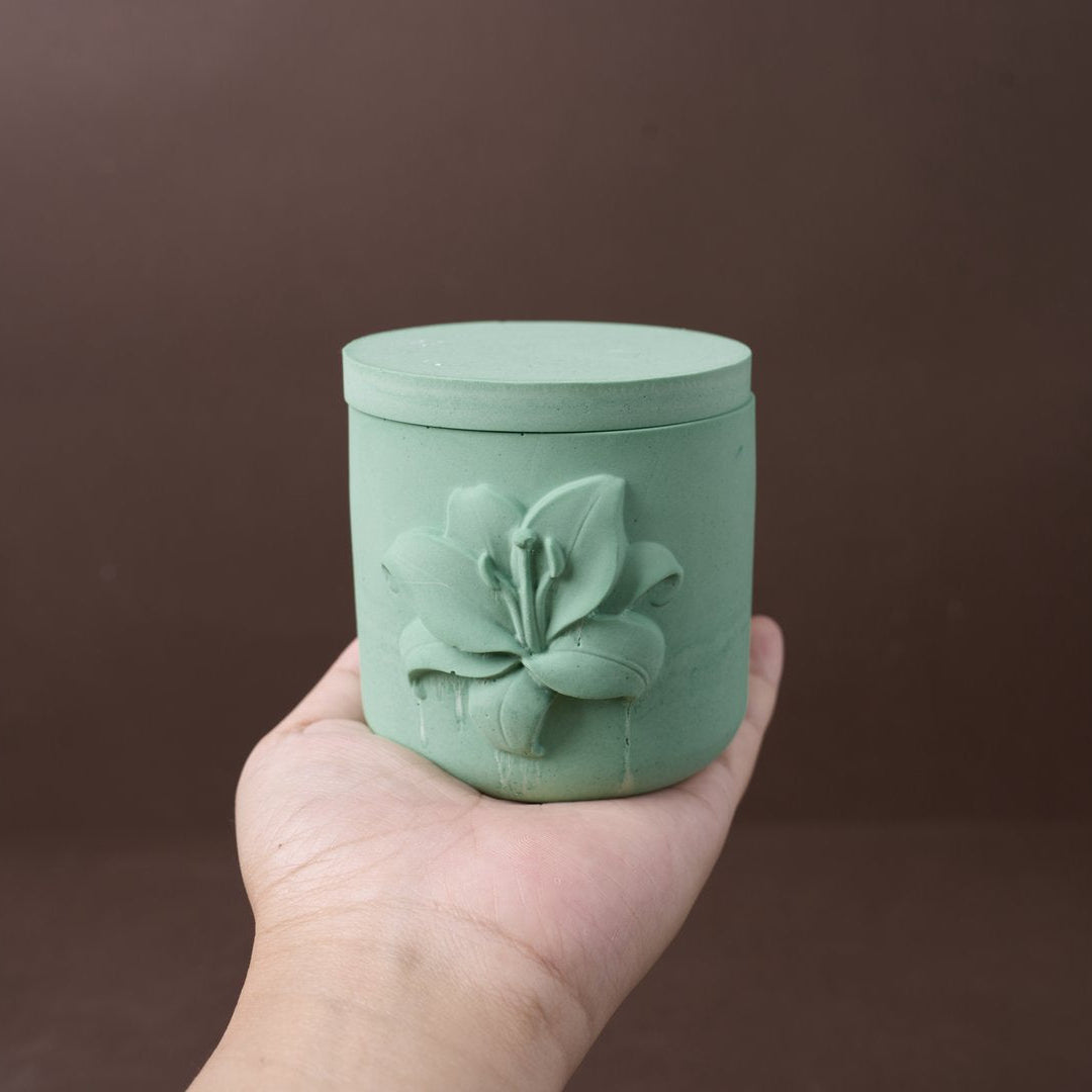 Velura Botanical Relief Candle Jar Silicone Mold