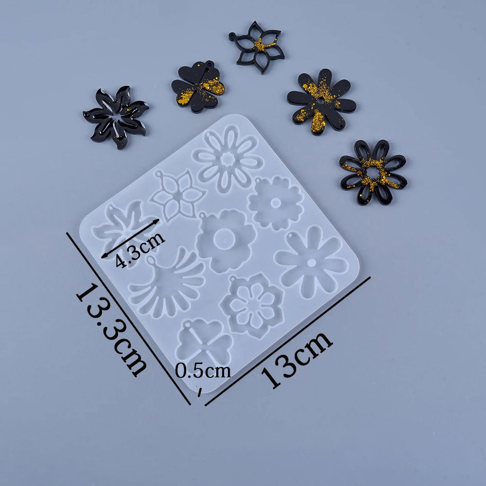 Flower Leaves Resin Earring Molds Flower
