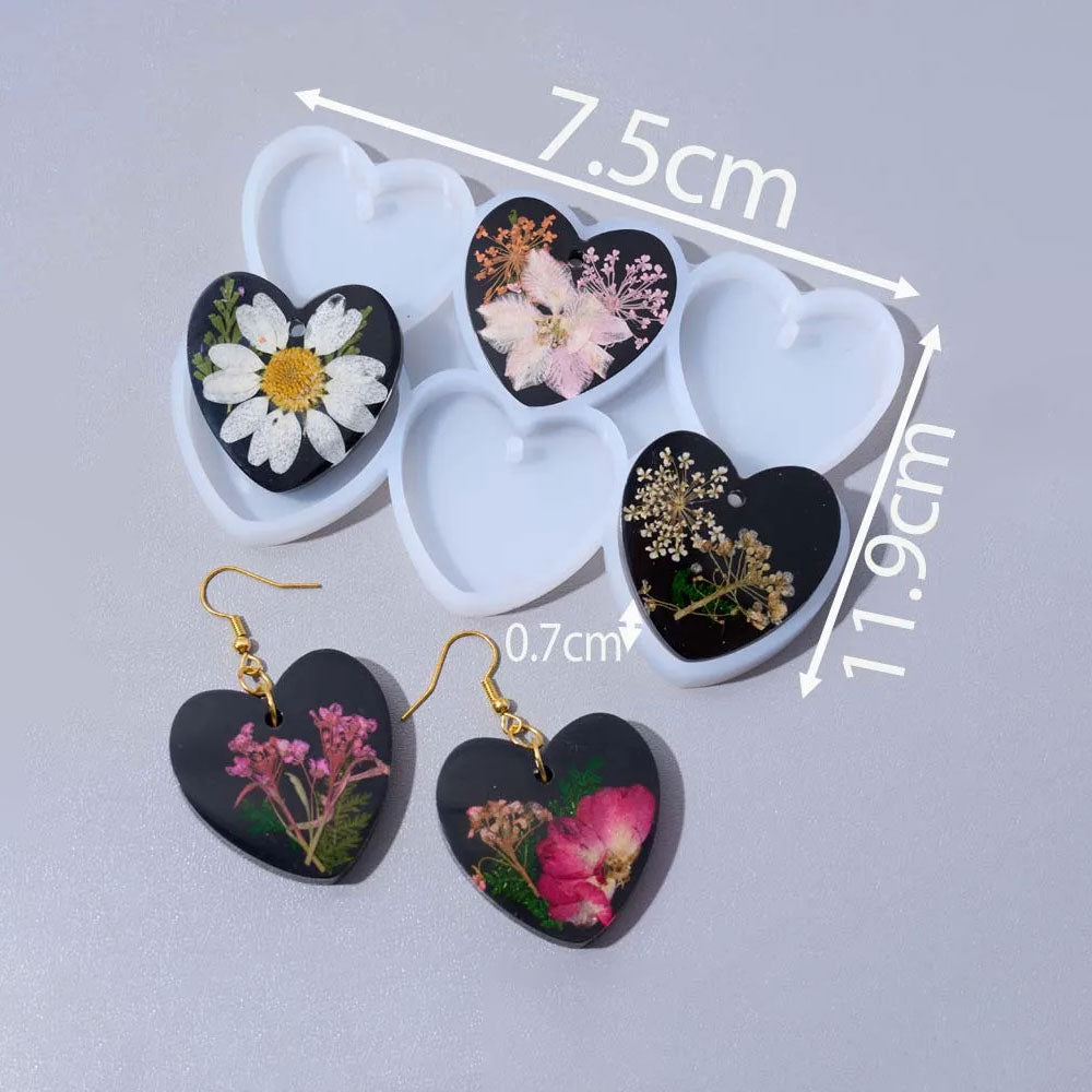 6 in 1 Resin Earring Pendant Silicone Mold