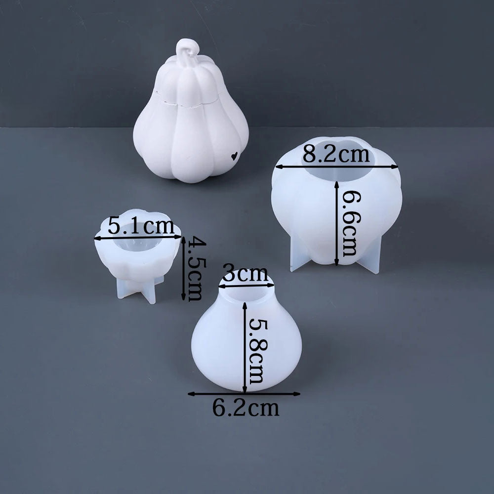 Pumpkin Candle Holder Silicone Molds Set