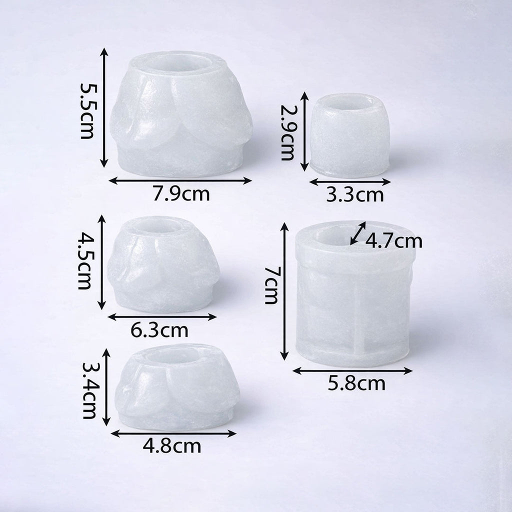 5-Piece Sweet Rose Bear Candle Mold Set