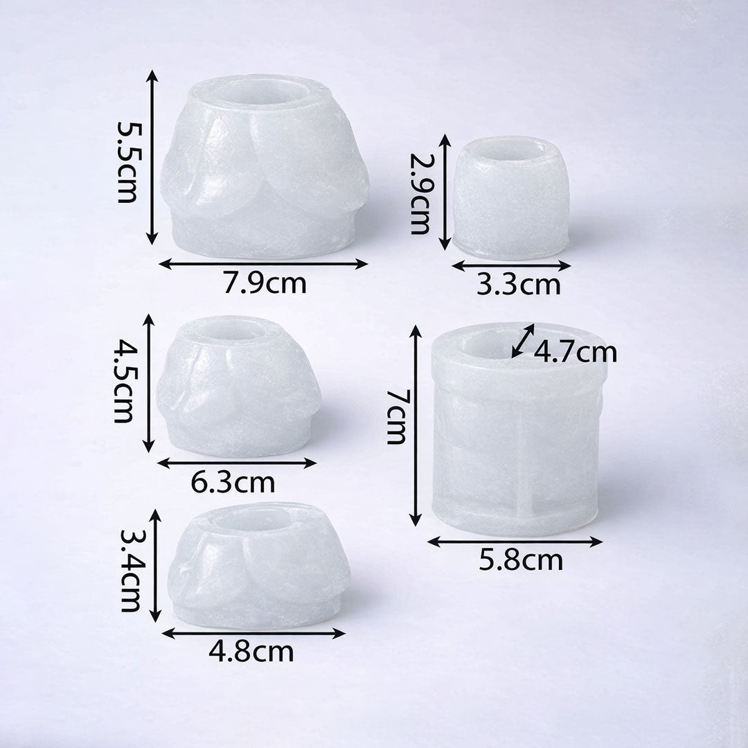 5-Piece Sweet Rose Bear Candle Mold Set