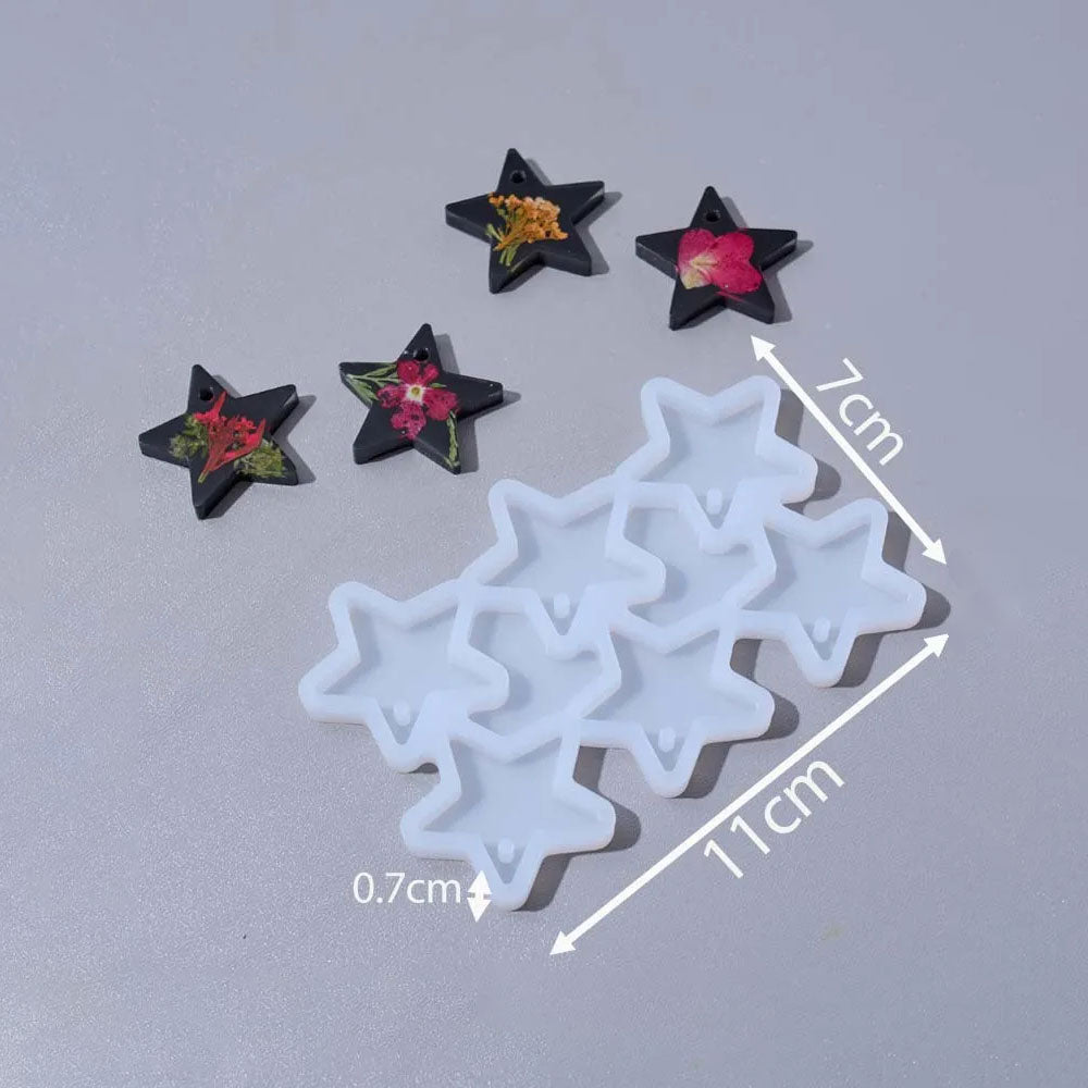 6 in 1 Resin Earring Pendant Silicone Mold
