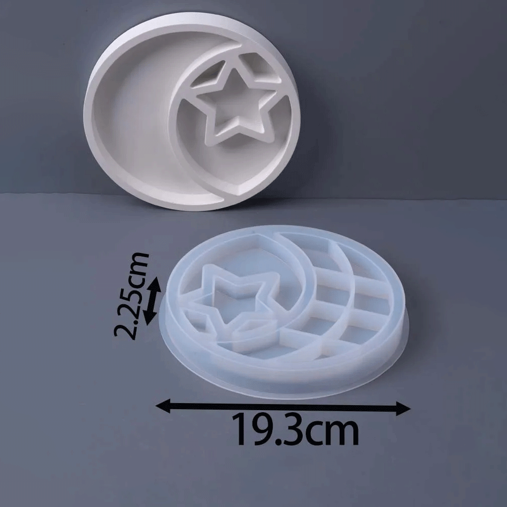 Round Moon Star Tray Silicone Mold